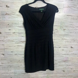 Lauren Ralph Lauren Black Sleeveless ruffle Dress Size 2